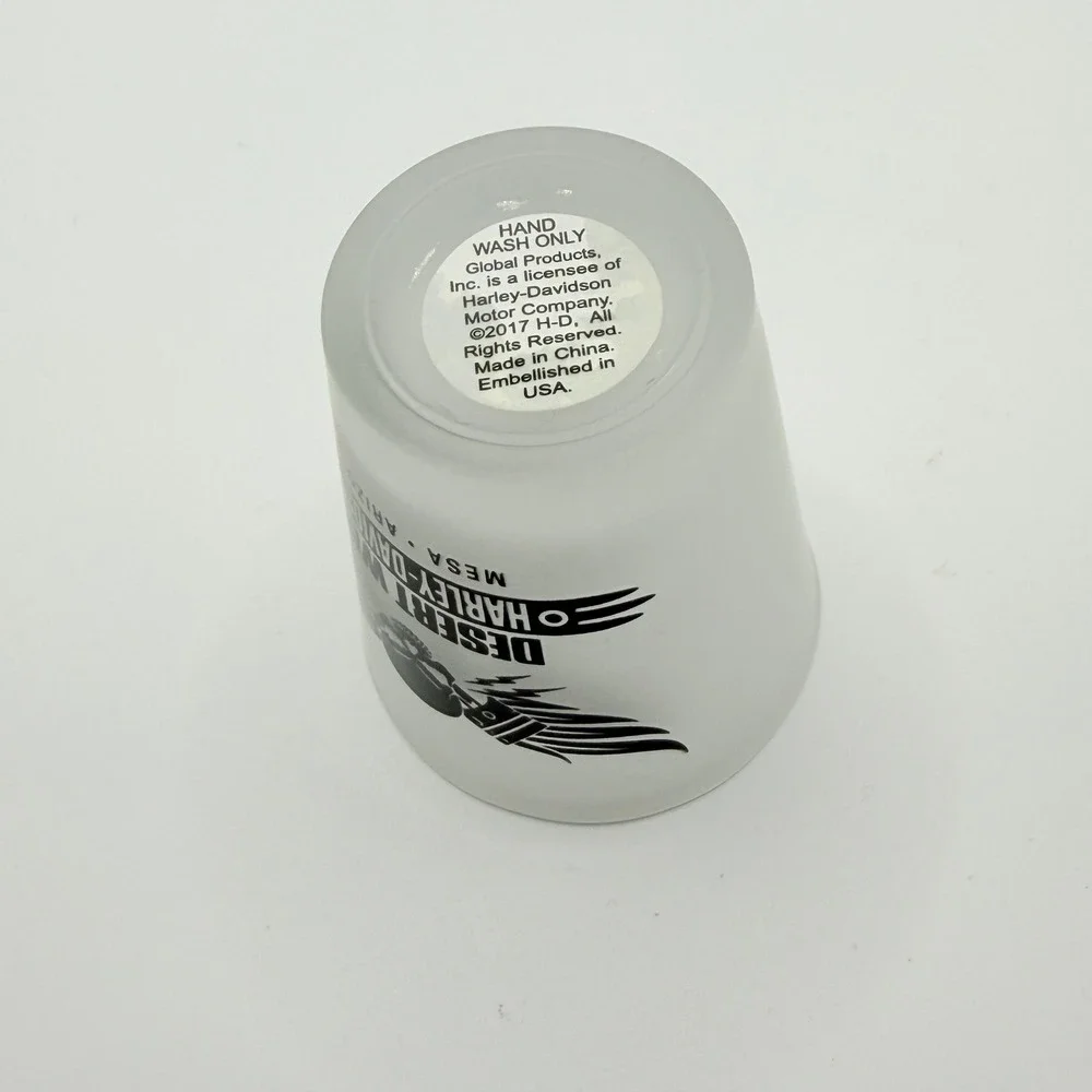 Harley-Davidson Desert Wind Mesa Arizona Frosted Skull Shot Glass Collectible